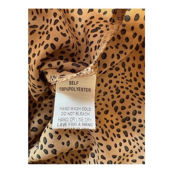 Easel Oversized Leopard Print Short Sleeve Blouse - Size Large - Picture 8 of 13